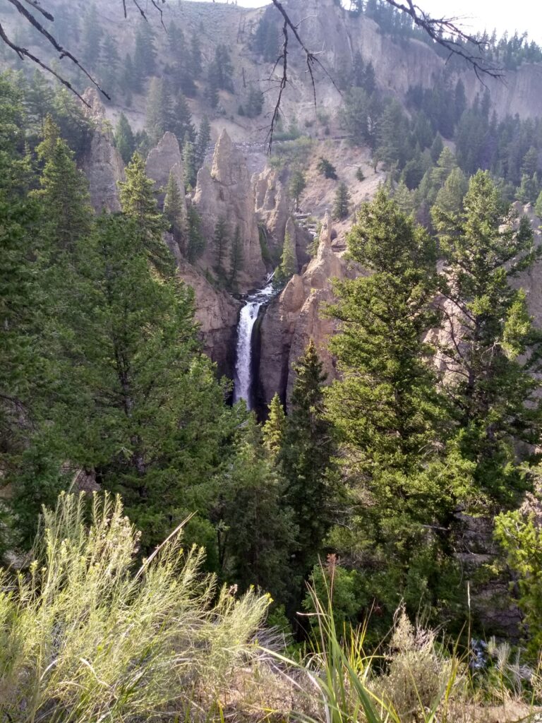 Overlooking Tower Falls in Yellowstone National Park