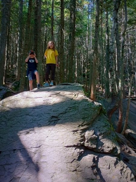 My kids hiking in Glacier National Park